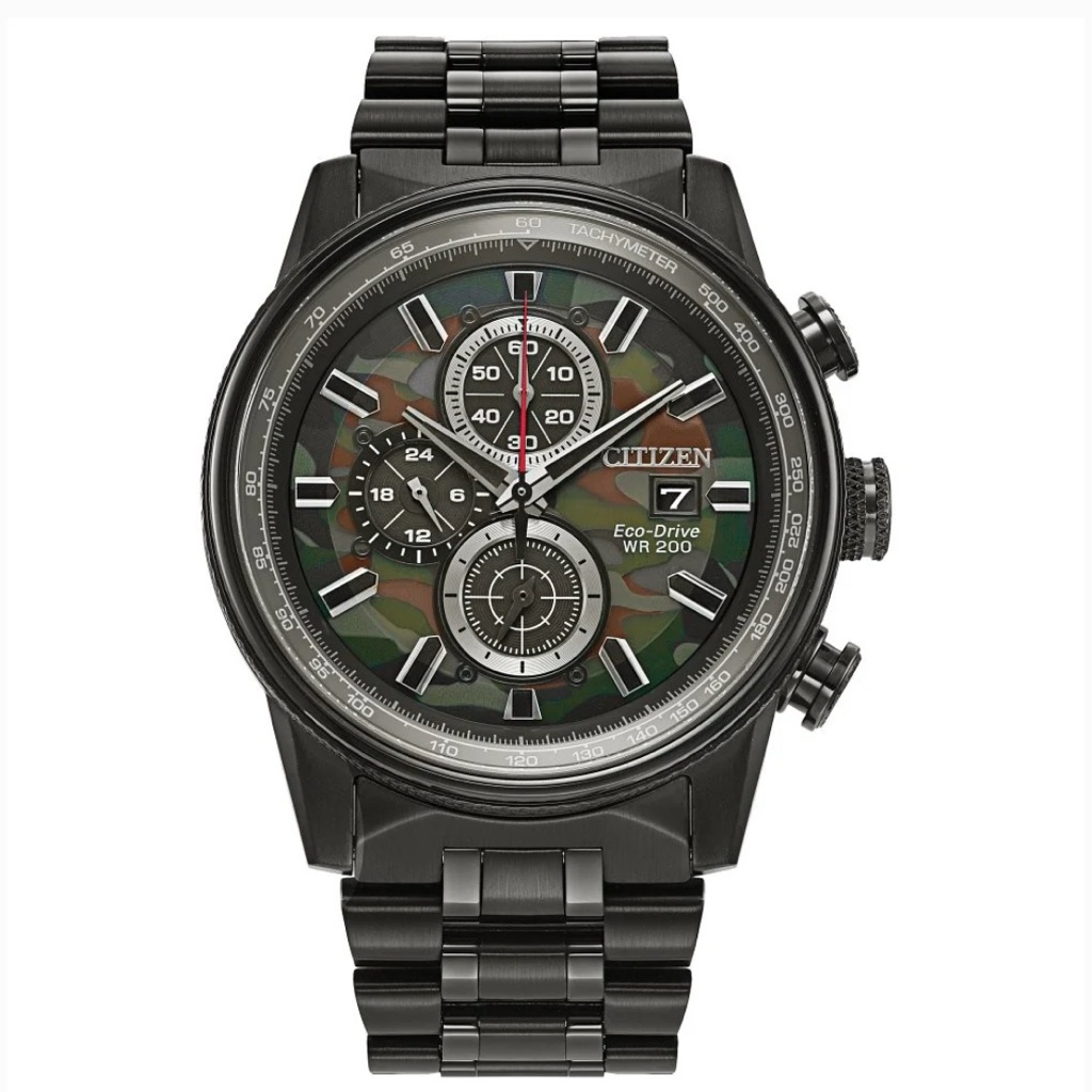 Citizen Eco-Drive Black And Camo Chronograph Watch